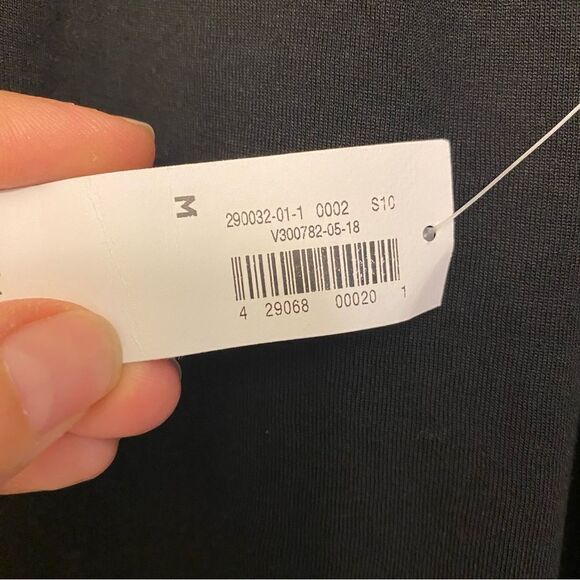 Old Navy long Sleeve crew neck crochet boho black rayon blouse peasant top M - Picture 5 of 10